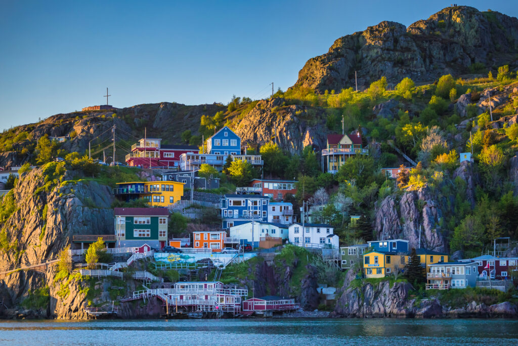 view of cliff village in Newfoundland, Canada